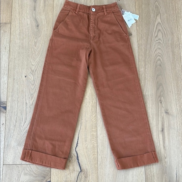 Free People Pants - NWT Free People On My Mind Wide Leg Pants Rust Size 25 MSRP $128 Terra-cotta